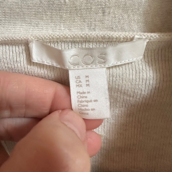 COS Cream Knit Tie Waist Kimono Sweater - Picture 2 of 4